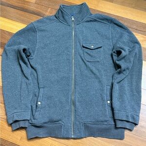 GAP Men's Dark Charcoal Full-Zip Mock Neck Sweater Jacket